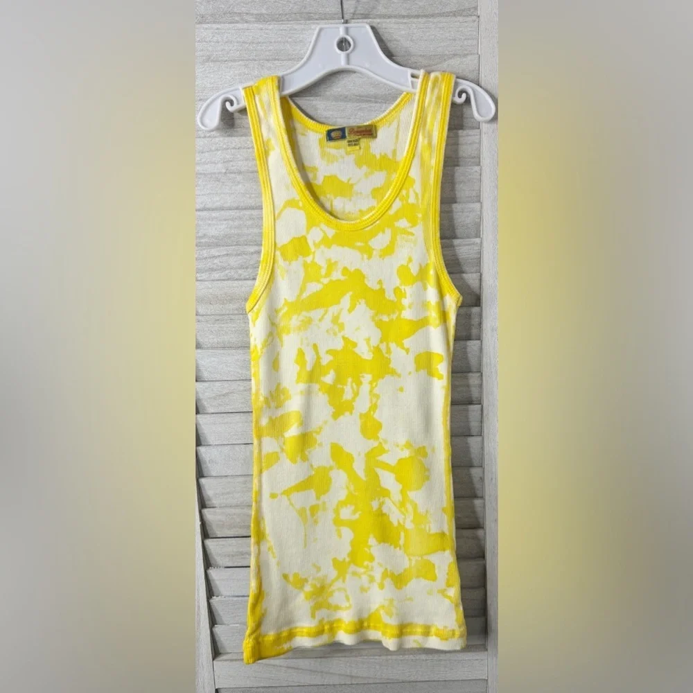Bejeweled Yellow Tie-Dye Tank. One Size. Y2K. Great Condition Elevated Basic - Picture 2 of 5